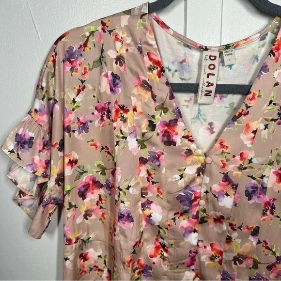 Anthropologie Dolan Short Sleeve Floral Blouse Shirt - Picture 5 of 5